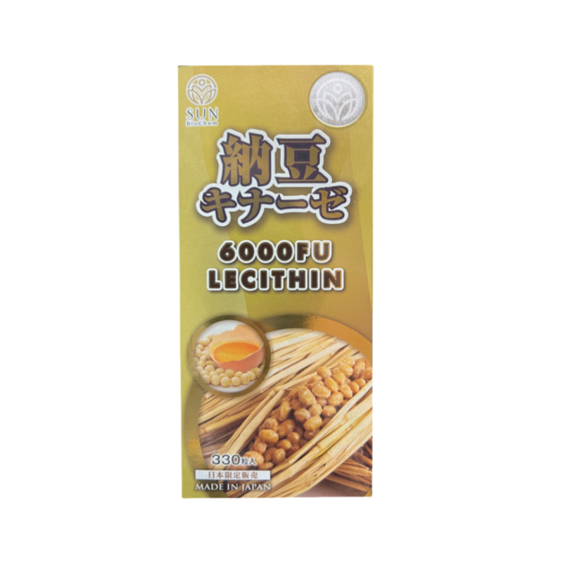 SUN BioChem Natto Kinase 6000FU with Lecithin – 330 Capsules | Heart & Circulation Support