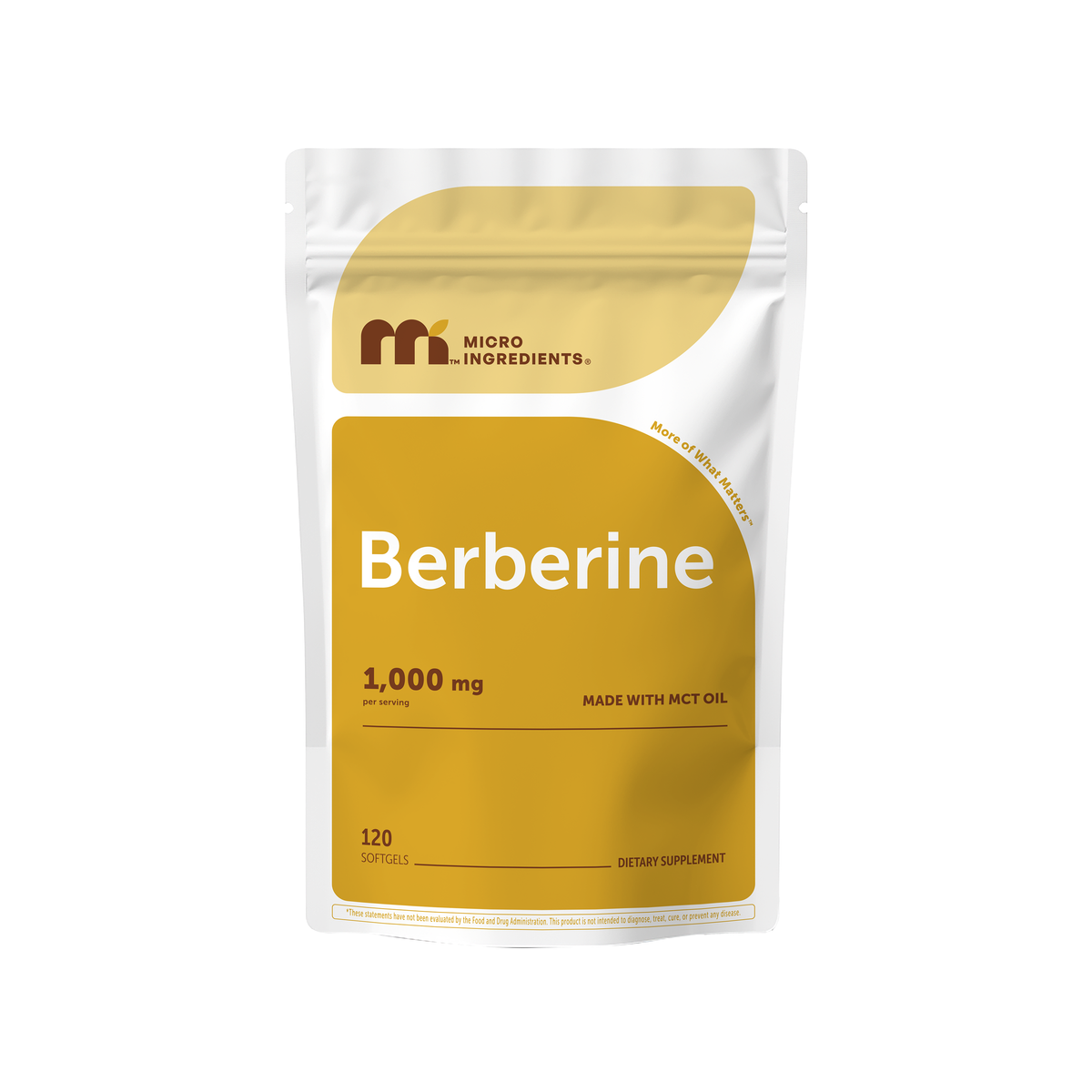 Micro Ingredients Berberine 1,000mg with MCT Oil – 240 Softgels