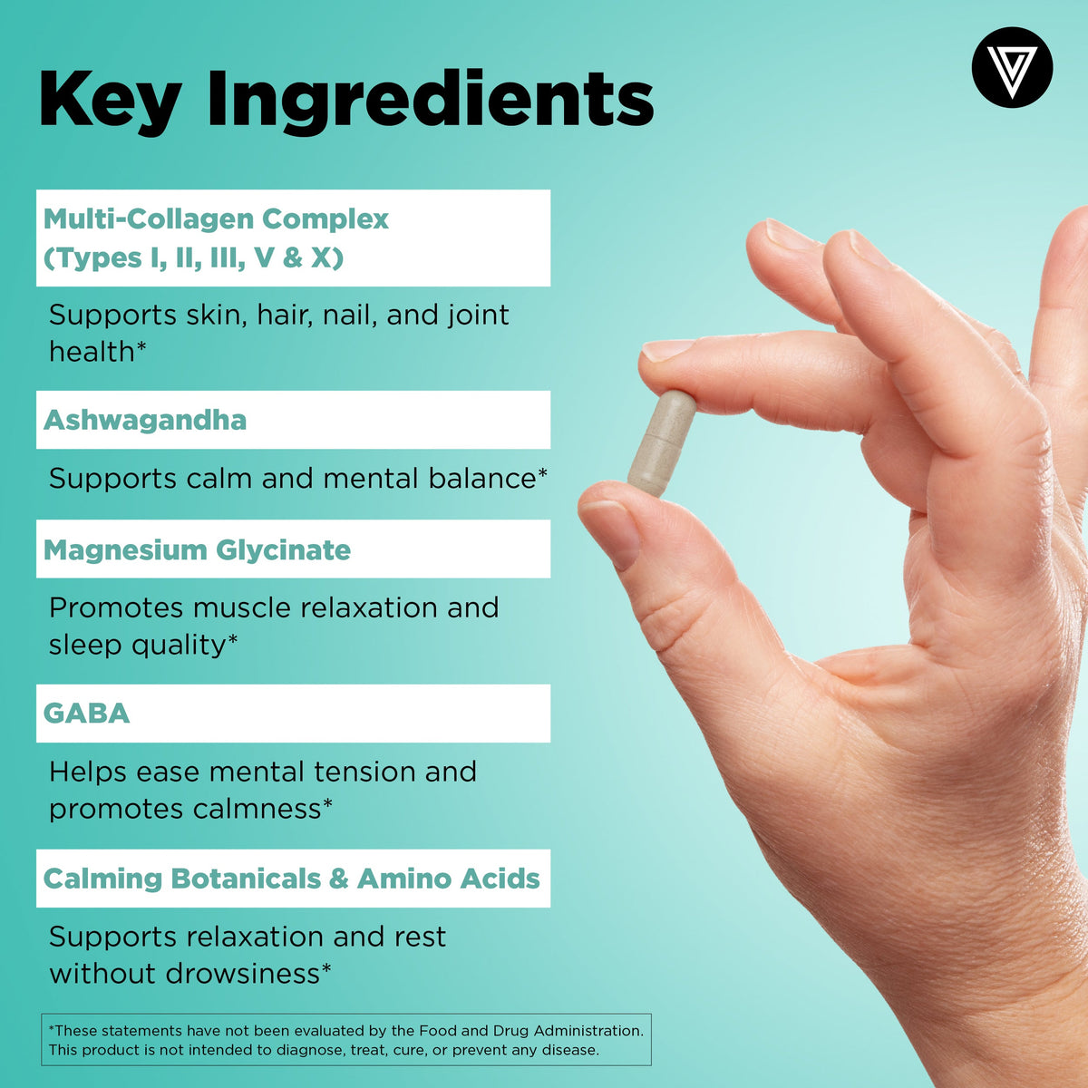 Vital Vitamins Multi Collagen Complex + Calm – 90 Capsules