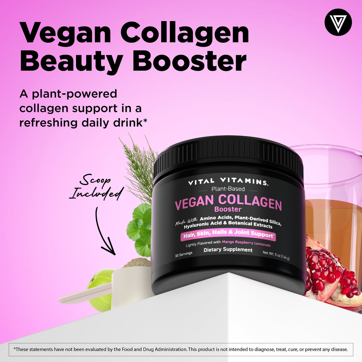 Vital Vitamins Vegan Collagen Booster Powder – 30 Servings