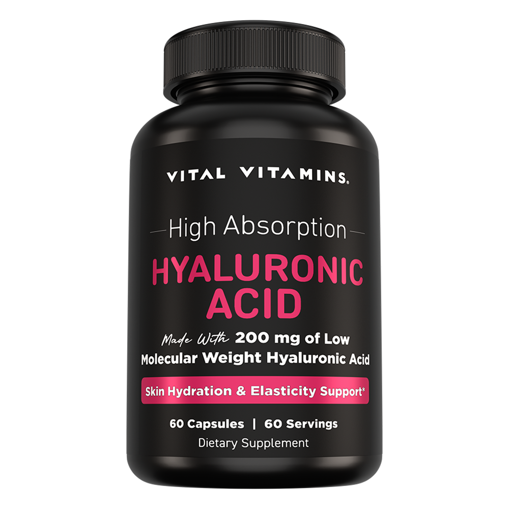 Vital Vitamins Hyaluronic Acid 200mg – 60 Capsules