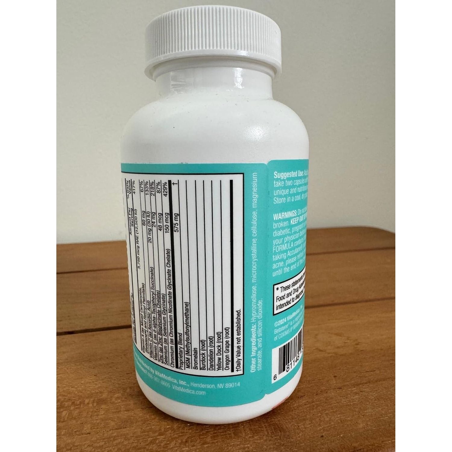 VitaMedica Clear Skin Formula – 60 Capsules | Vegan Supplement for Breakout-Prone Skin