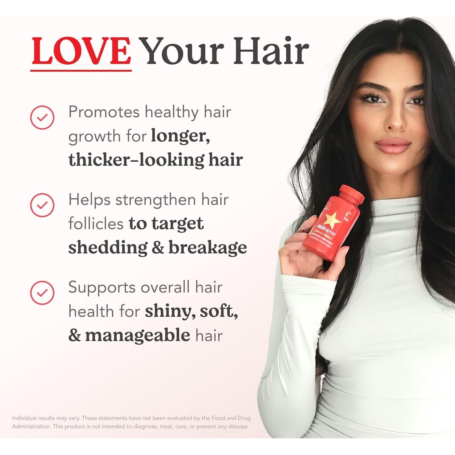 HAIRtamin Advanced Formula Hair Vitamins – 30 Capsules | Stronger, Thicker-Looking Hair for Women & Men