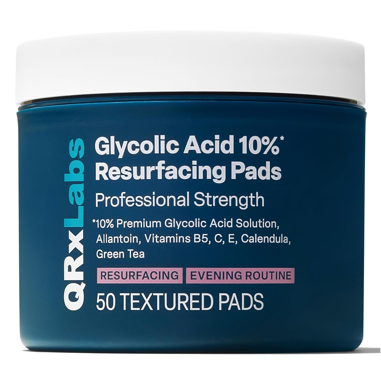 QRxLabs Glycolic Acid Radiance Pads, 50 pad jar