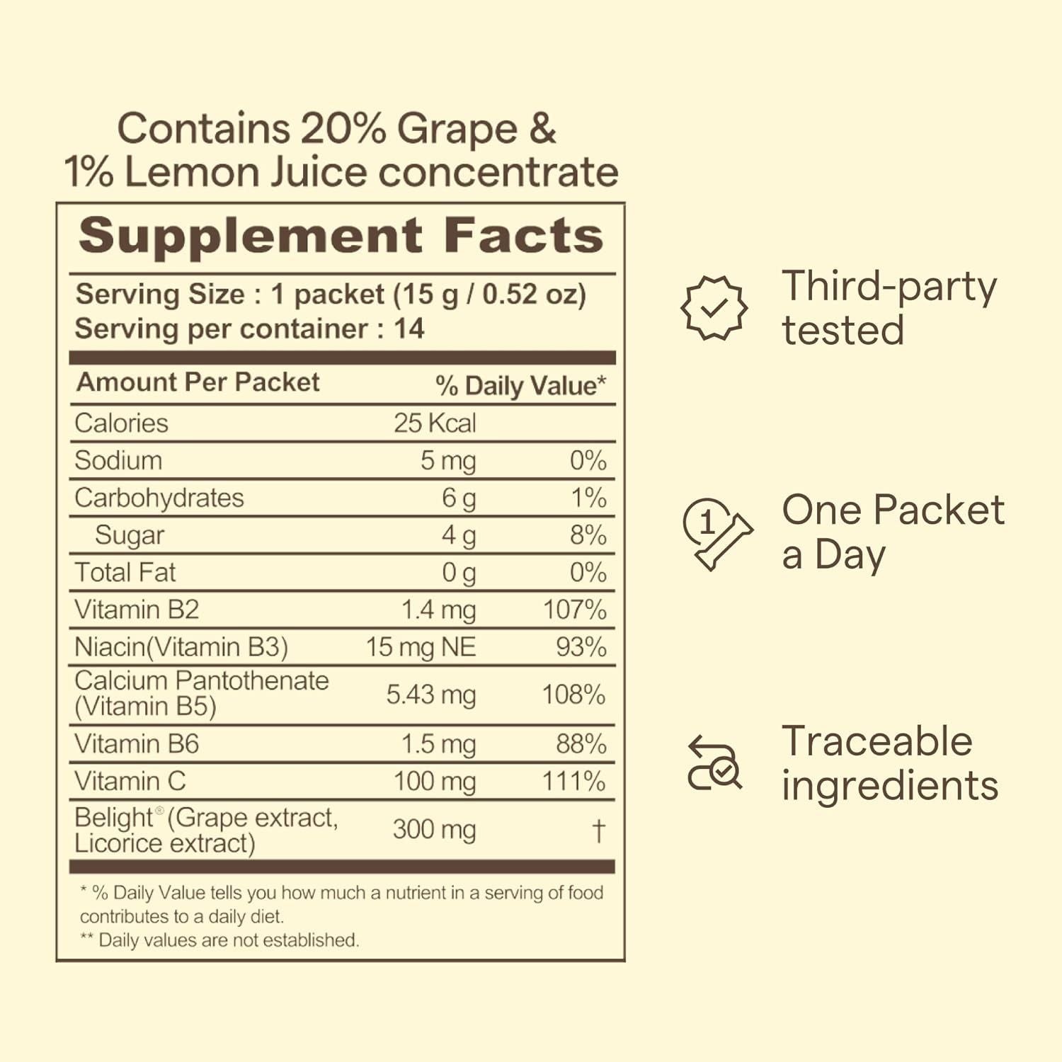 Ownist Triple Shine Grape – 14 Stick Packs | Brightening & Even Skin Tone Support
