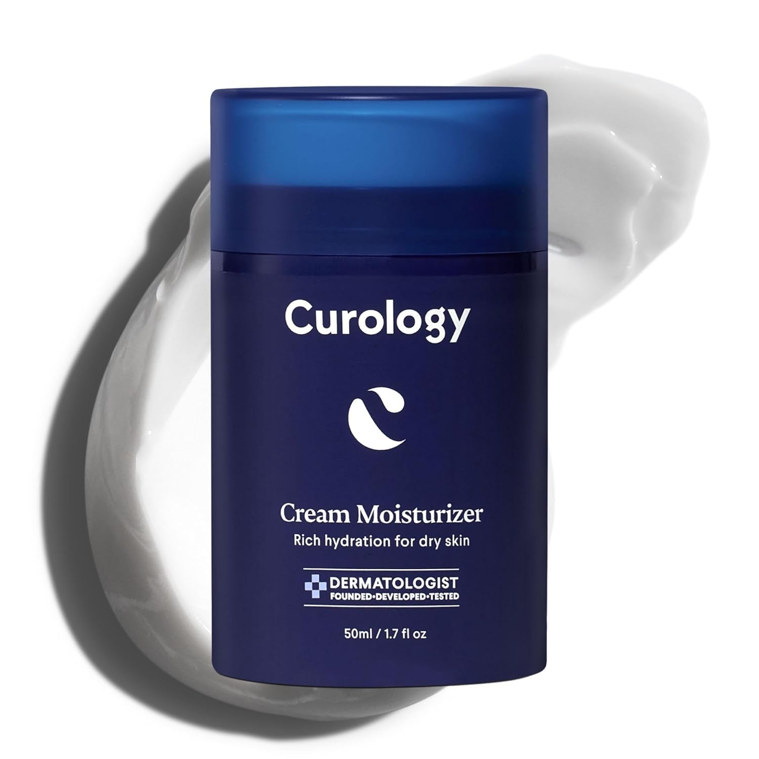 Curology Cream Moisturizer, Rich Hydrating Face Lotion for Dry Skin, with Shea Butter and Hyaluronic Acid, 1.7 Fl Oz