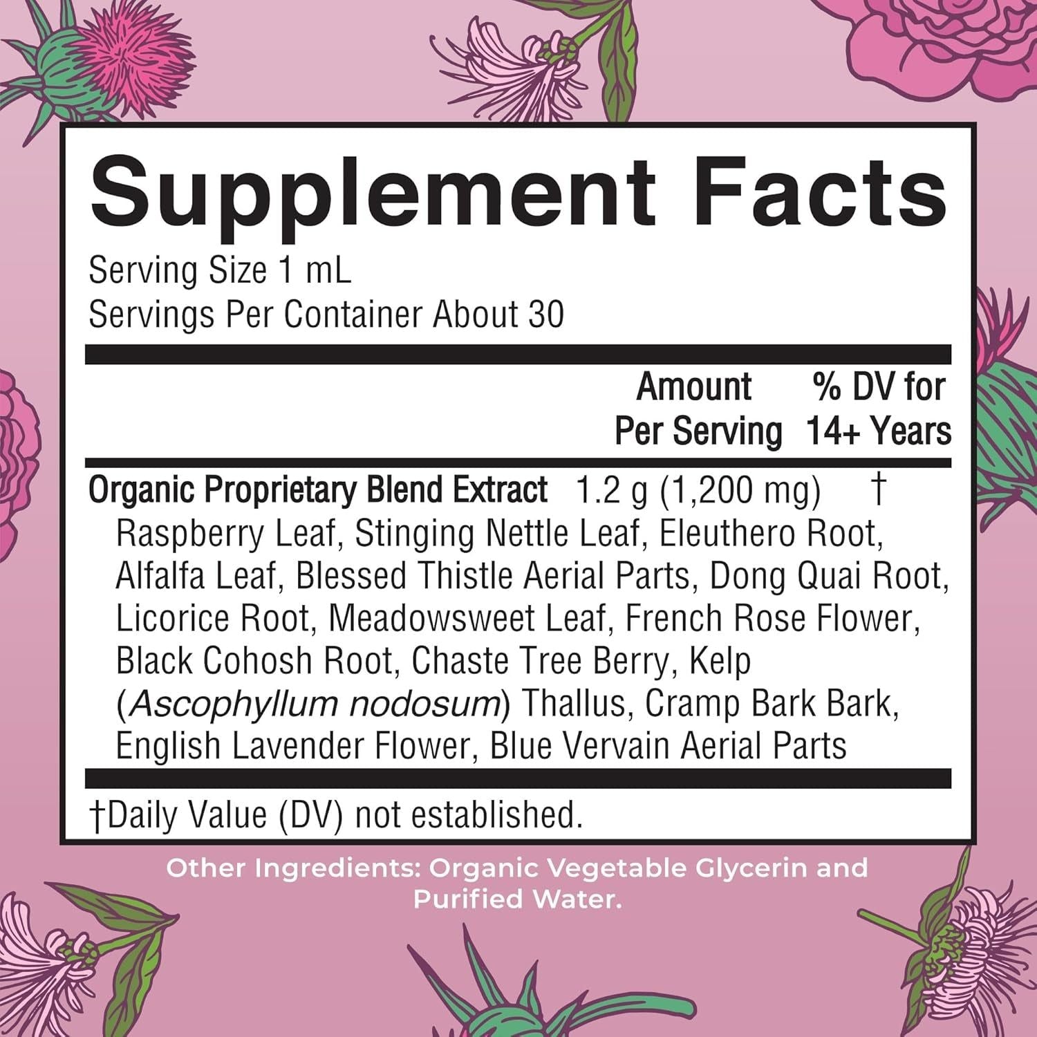 MaryRuth Organics Women's & Menstrual Support Liquid Extract – 30ml | Herbal PMS & Cycle Relief