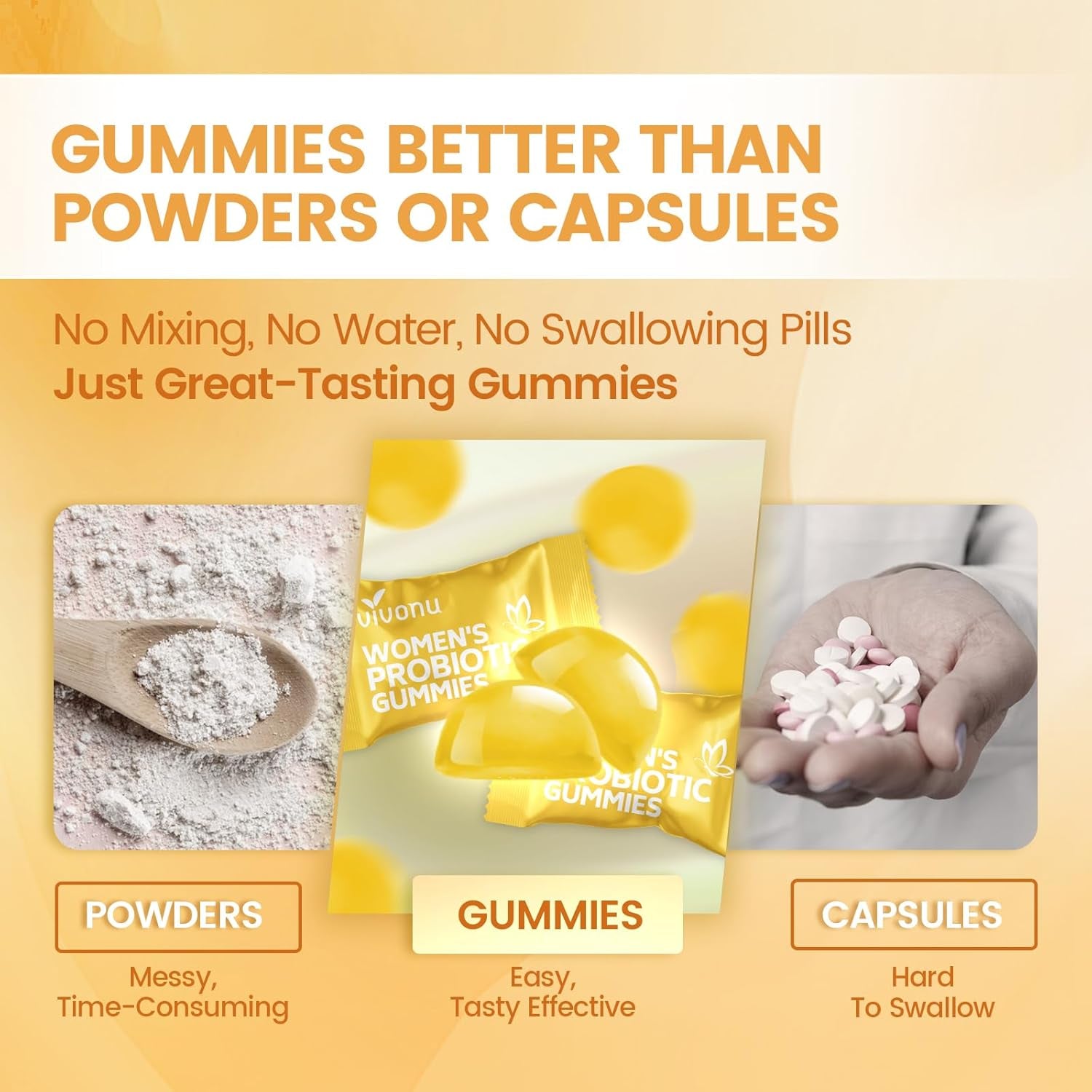 VivoNu Women's Feminine Balance Probiotic Gummies – 60 Count | Mango Pineapple | Vaginal pH Balance & Flora Support | Prebiotic & Probiotic Blend