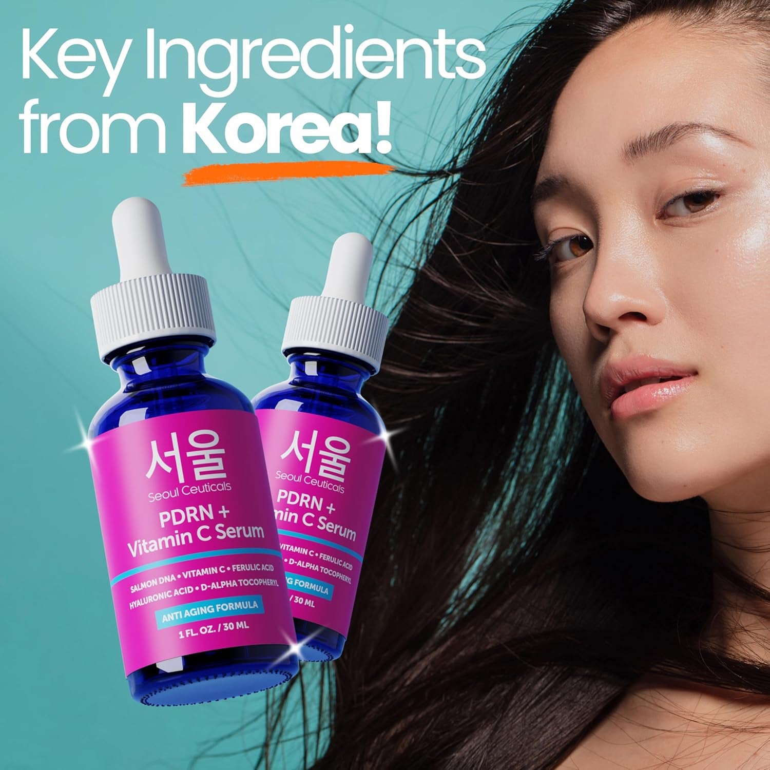 SeoulCeuticals PDRN Salmon DNA & Vitamin C Serum – Korean Skin Repair Booster for Anti-Ageing & Radiance | 30ml | K-Beauty