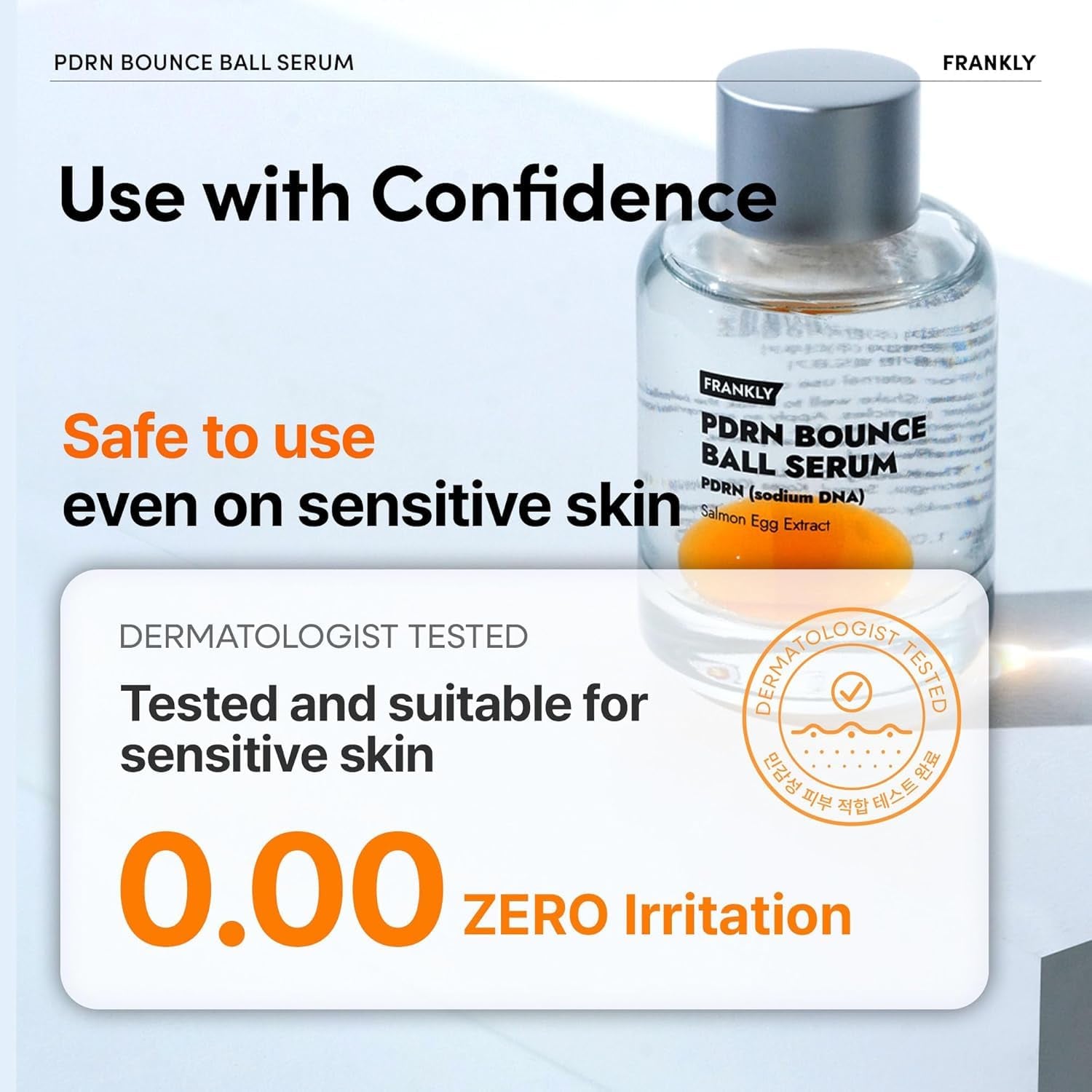 FRANKLY Salmon PDRN Bounce Ball Serum – 99% Pure Salmon DNA PDRN for Post Microneedling Recovery, Redness & Damaged Skin Repair | Glass Skin Korean Skincare | Lightweight, Non Sticky | 1.01 Fl Oz