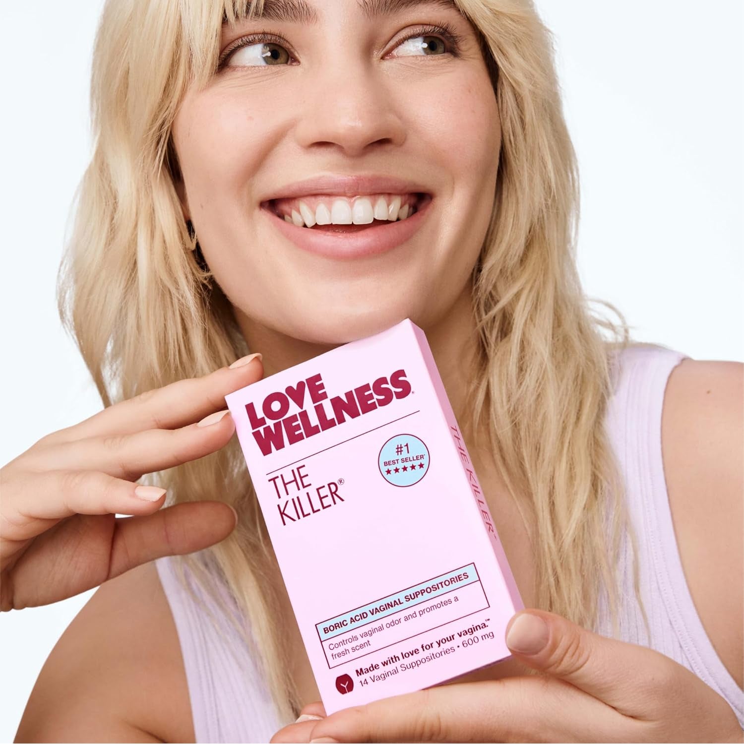 Love Wellness The Killer Boric Acid Suppositories – Fast-Acting pH Balance & Vaginal Odour Control | Fragrance-Free | 14 Count