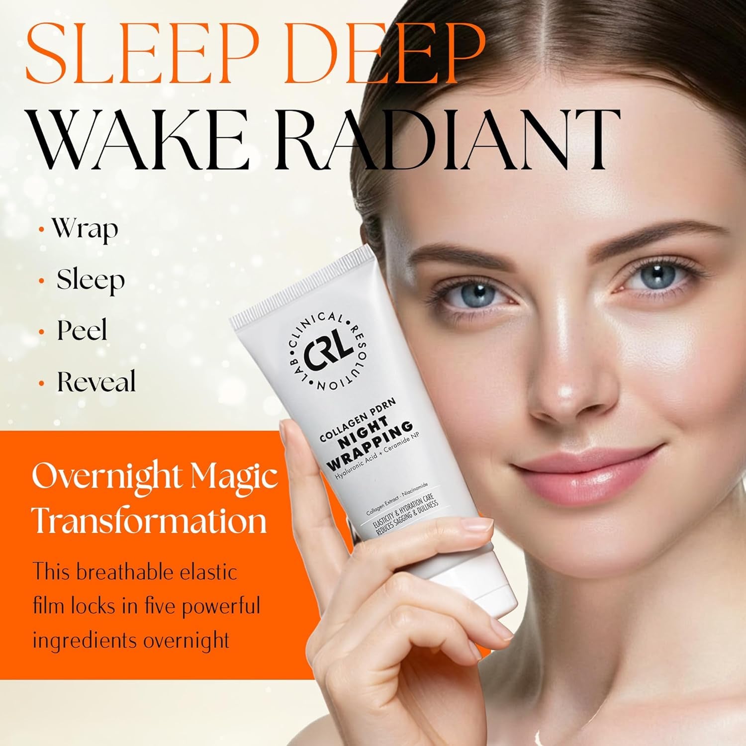 Clinical Resolution PDRN Collagen Night Wrapping Mask – 100ml | Overnight Peel-Off Face Mask | Nourish, Revitalise & Radiance | Korean Skincare