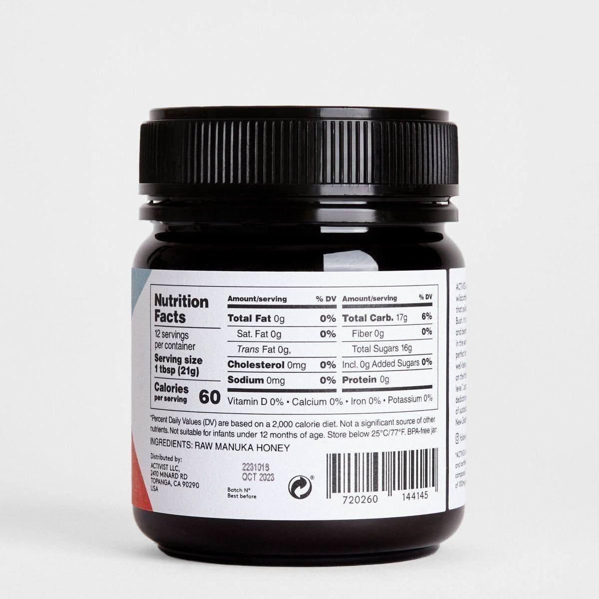 Activist Mānuka Raw Manuka Honey 1000+ MGO - 250g - Glam Global UKActivist Mānuka