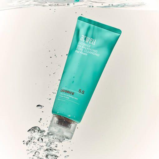 Acwell Licorice pH Balancing Pore Cleansing Gel Foam - 160ml - Glam Global UKacwell