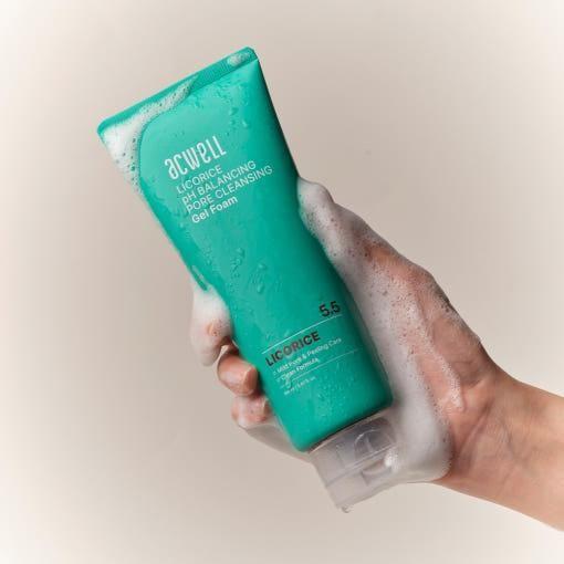 Acwell Licorice pH Balancing Pore Cleansing Gel Foam - 160ml - Glam Global UKacwell