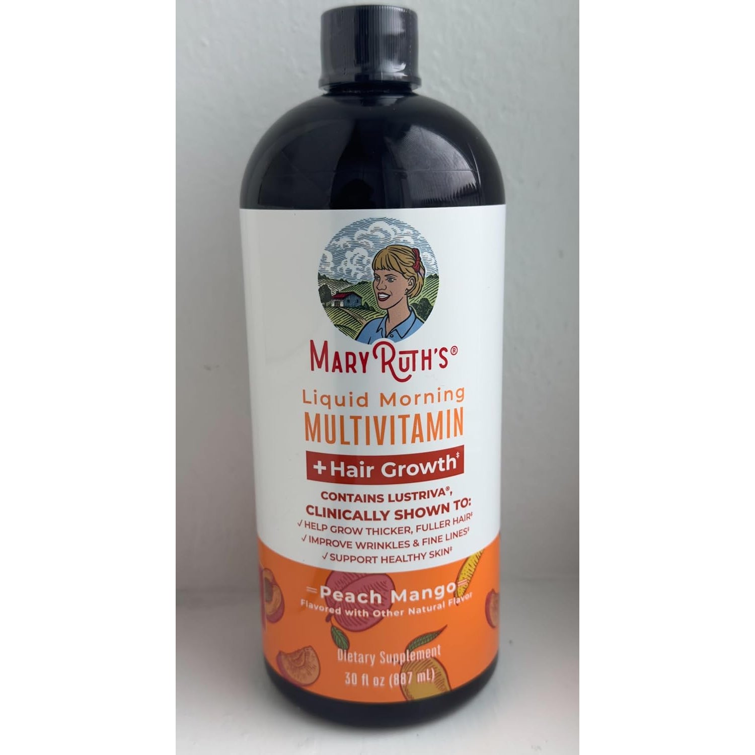 MARYRUTH'S Liquid Multivitamin+Hair Growth | Clinically Tested for Thicker Hair & Facial Wrinkles in Women | Biotin 10000Mcg | Lustriva Hair Growth Supplement | Skin Care | Age 18+ | 30 Fl Oz