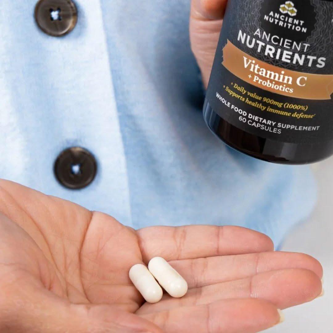Ancient Nutrition Vitamin C+Probiotics (60 Capsules) - Glam Global UKAncient Nutrition