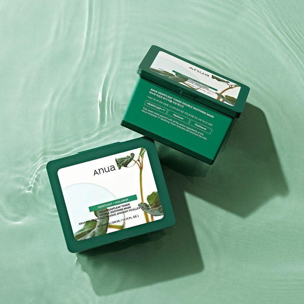 Anua Heartleaf Toner Double Soothing Mask - 30 Sheets (330ml) | Quick & Luxurious Hydration - Glam Global UKAnua