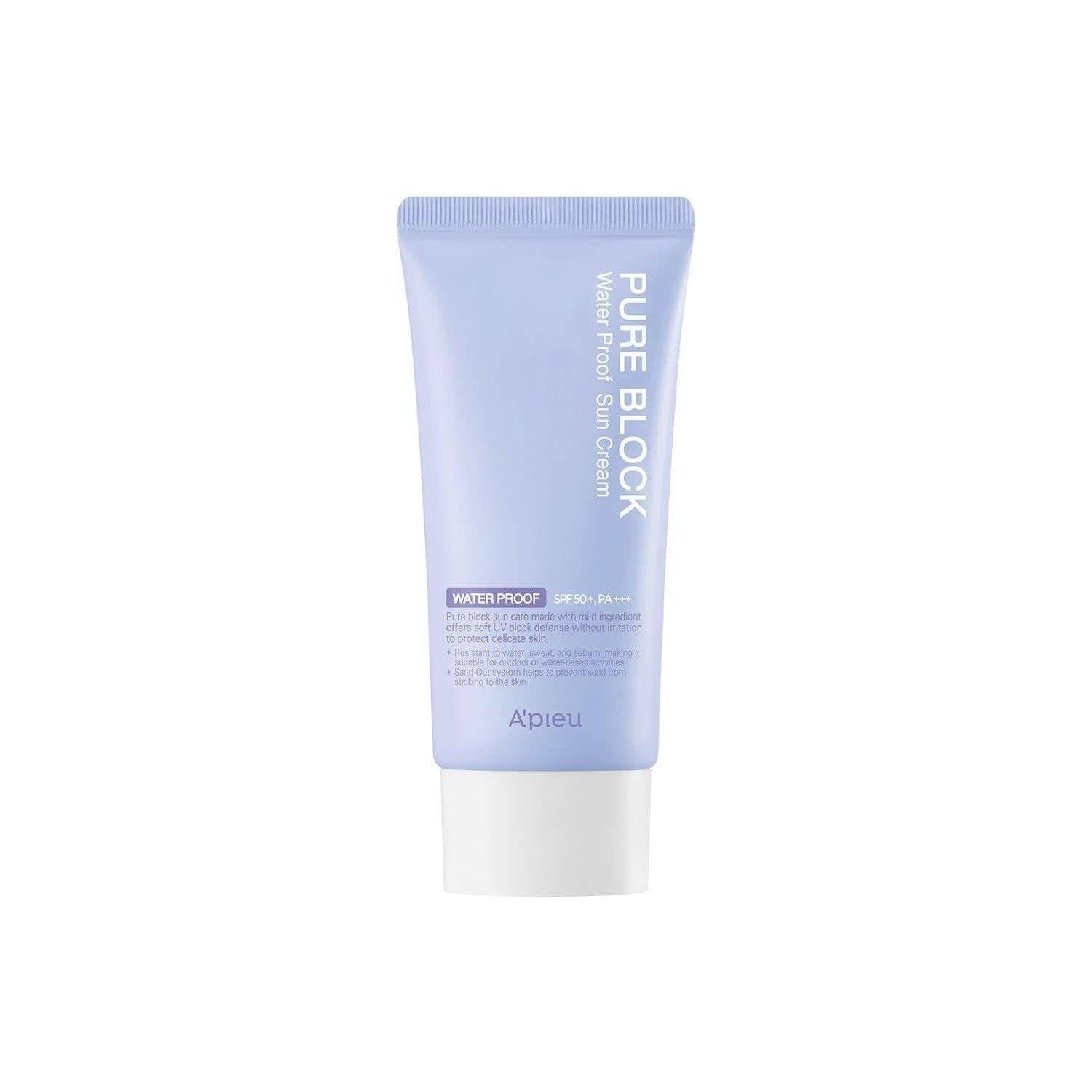 A'pieu Pure Block Sun Cream Waterproof Sun Cream SPF50/PA+++ 50ml - Glam Global UKA'pieu