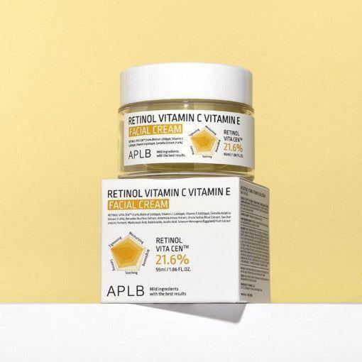 APLB Retinol Vitamin C Vitamin E Facial Cream - 55ml | Anti - Aging & Brightening Care - Glam Global UKAPLB