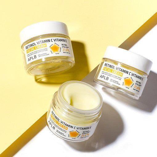 APLB Retinol Vitamin C Vitamin E Facial Cream - 55ml | Anti - Aging & Brightening Care - Glam Global UKAPLB