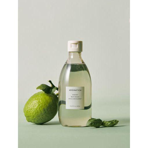 AROMATICA Inspirit Body Wash Basil & Bergamot 300ml - Glam Global UKAROMATICA