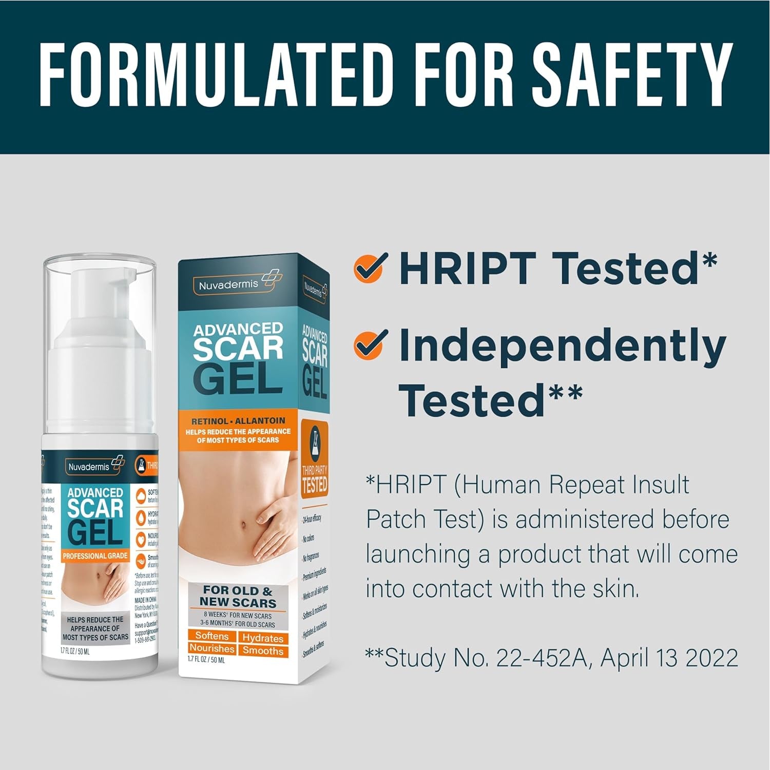 Nuvadermis Scar Gel - Targeted Recovery Scar Cream for Surgical Scars - 50ml
