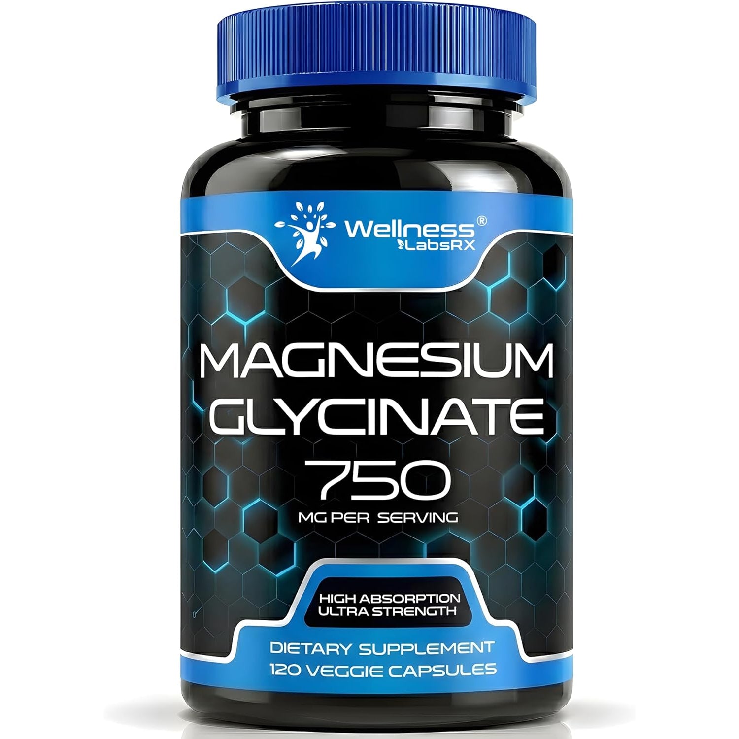 Magnesium Glycinate 750Mg | High Absorption Chelated Calm Support for Women and Men - Glicinato De Magnesio, Magnesium Chelate Supplement for Heart Health, Sleep Support - 120 Count