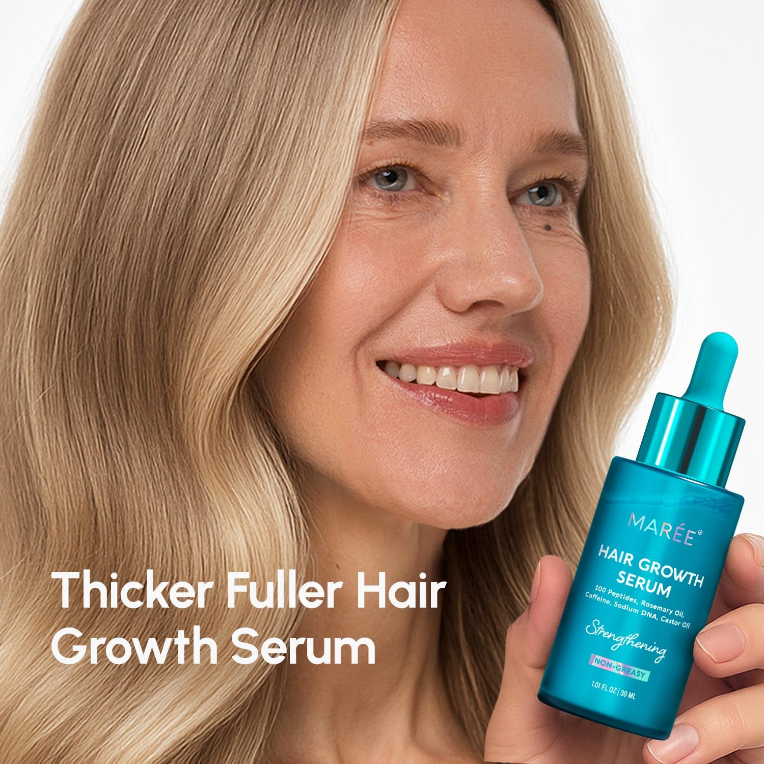 MAREE Hair Growth Serum – Caffeine, Peptides & Rosemary Oil for Thicker, Fuller Hair | 120ml