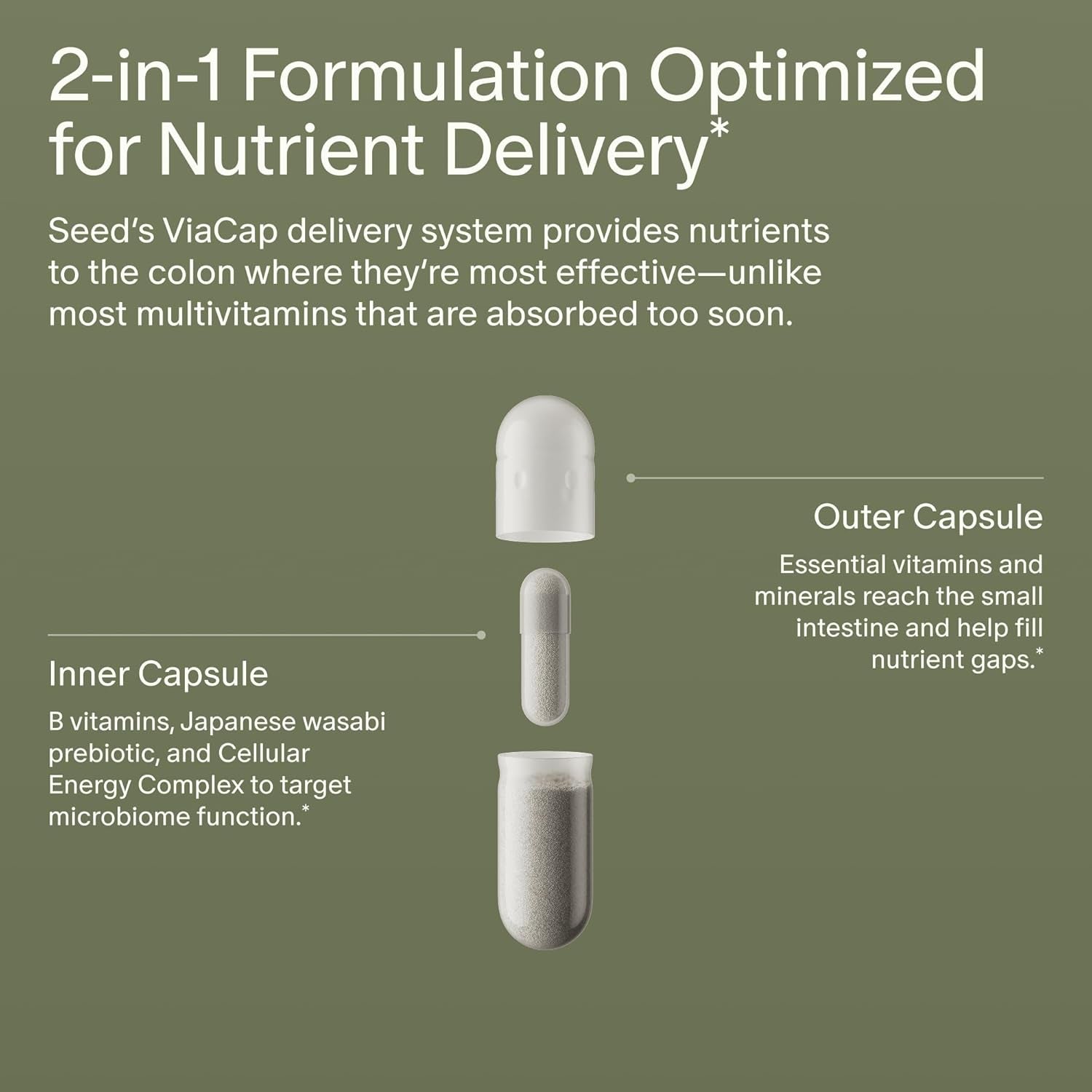 Seed DM-02 Daily Multivitamin - 100% DV Essential Vitamins and Minerals for Women & Men - Helps Fill Daily Nutrient Gaps - Immune, Bone, Hair, Skin & Nails Health - Vegan - 30 Capsules (30-Day Supply)