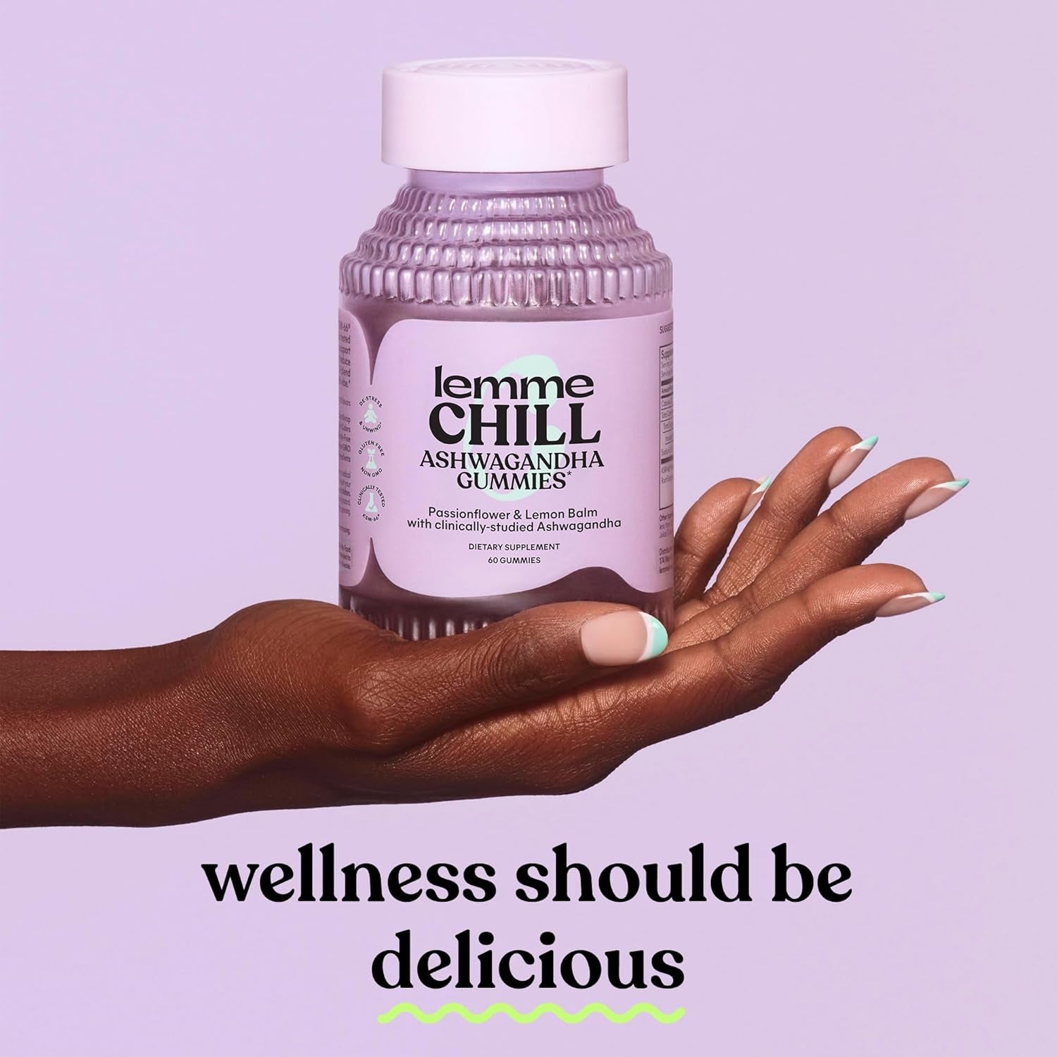 Chill Stress Relief Gummies with 300Mg KSM-66 Ashwagandha, Lemon Balm, Passionflower & Goji to Support Relaxation, Healthy Cortisol & Sleep - Gluten-Free, Non-Gmo, Mixed Berry (60 Count)
