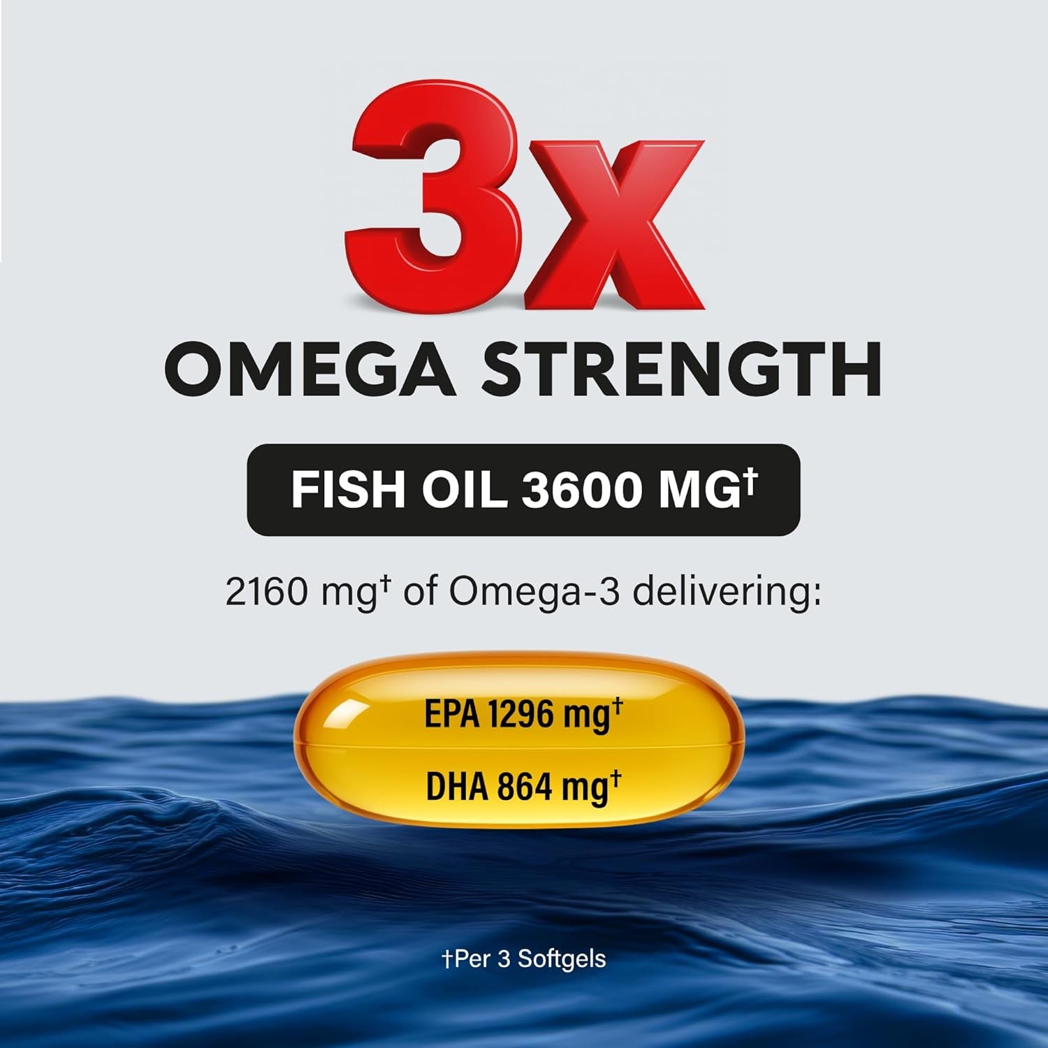 NutraHarmony Omega-3 Fish Oil 3,600mg – 90 Softgels | EPA & DHA | Heart, Brain & Joint Support | Heavy Metals Free | Lemon Flavour