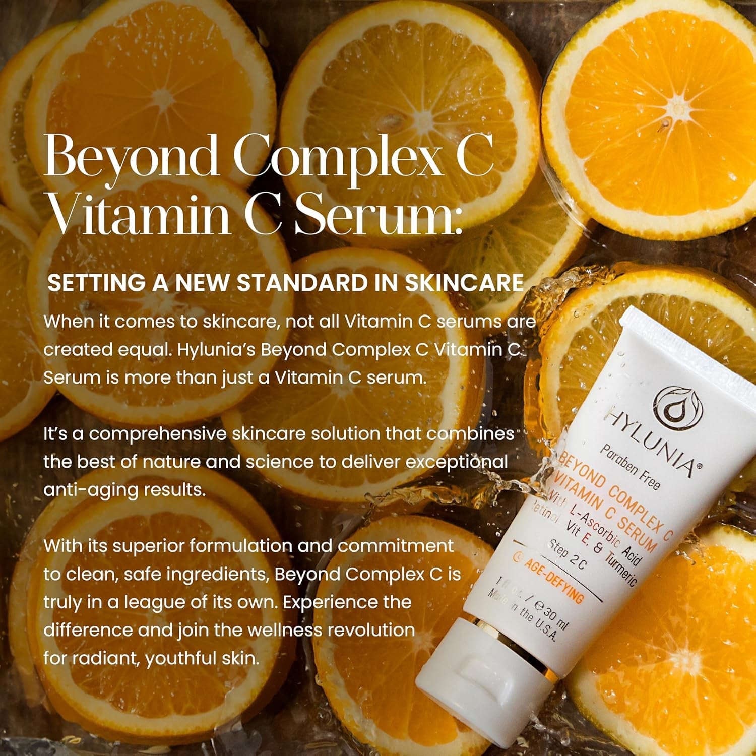 Hylunia Beyond Complex C Vitamin C Serum – 30ml | Multi-Type Vitamin C, Peptides & Retinol for Brighter, Firmer Skin