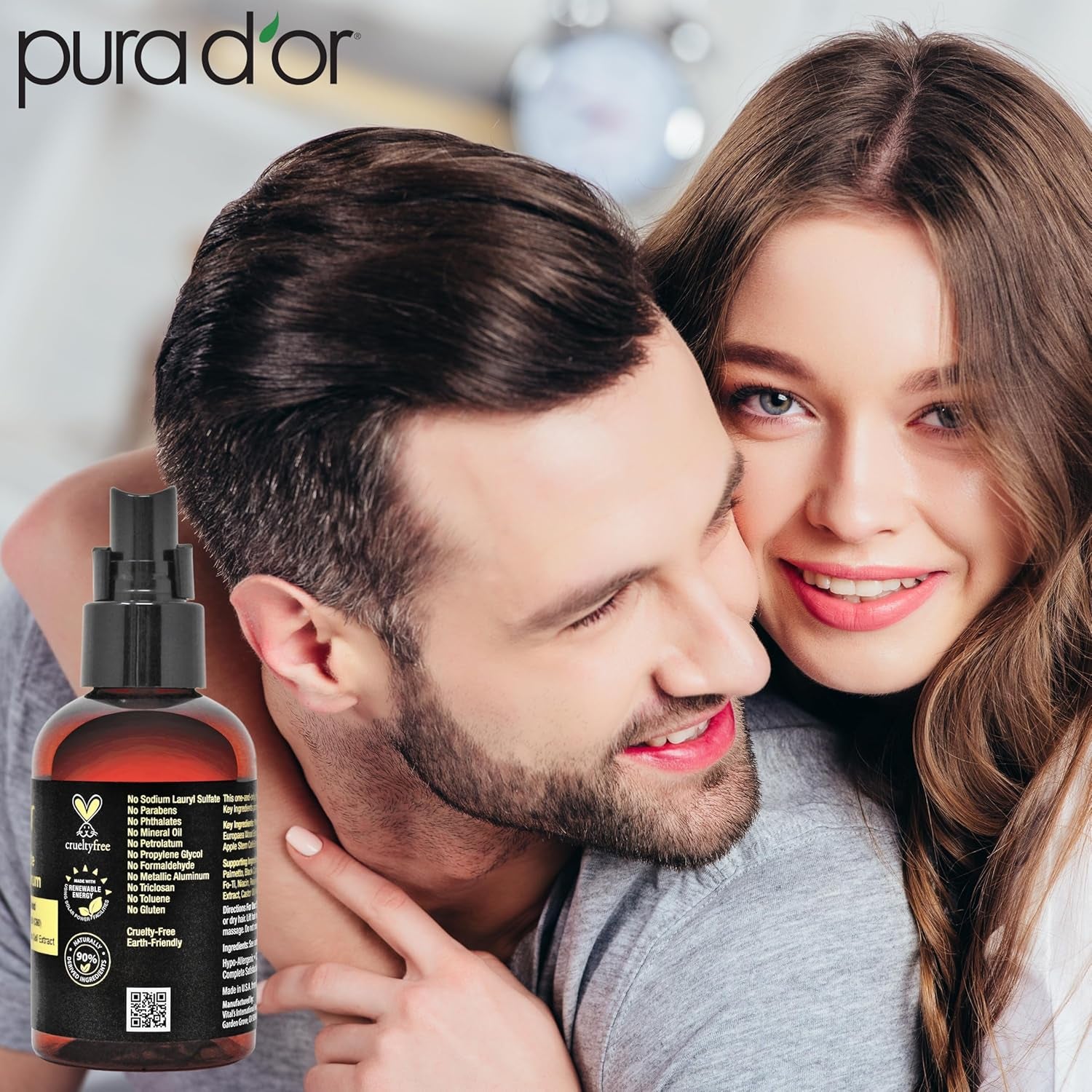 PURA D'OR Advanced Hair & Scalp Serum – Copper Peptides, Caffeine & Botanicals for Thicker, Fuller Hair | 100ml