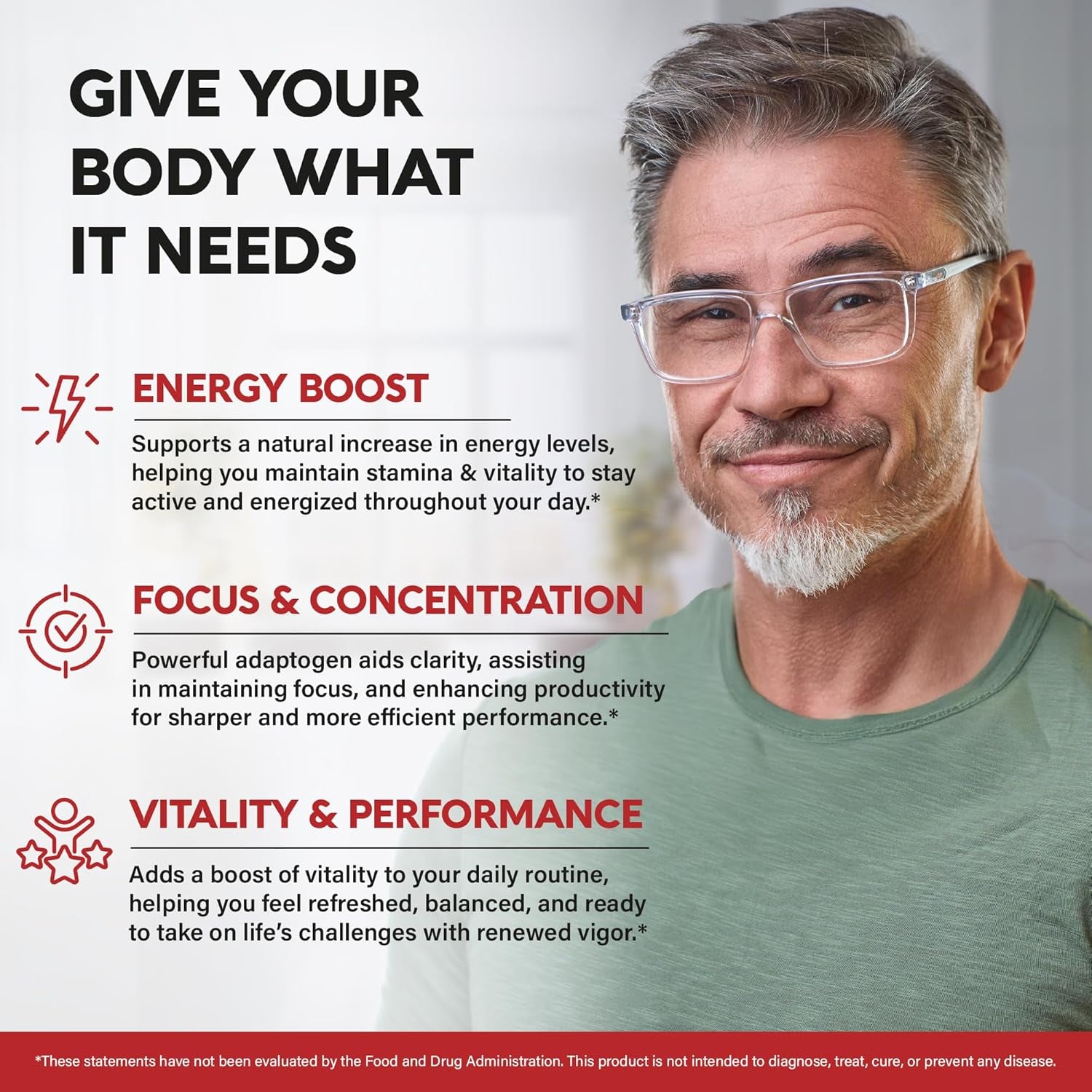 NUTRAHARMONY Panax Ginseng — 120 Capsules | High-Strength Extract for Energy, Focus & Performance | Vegan