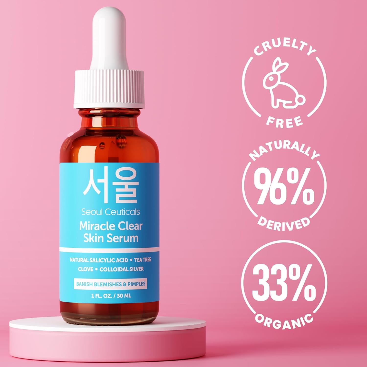 SeoulCeuticals Korean Acne Serum – Salicylic Acid, Tea Tree & Clove for Acne-Prone Skin & Even Skin Tone | 30ml | K-Beauty