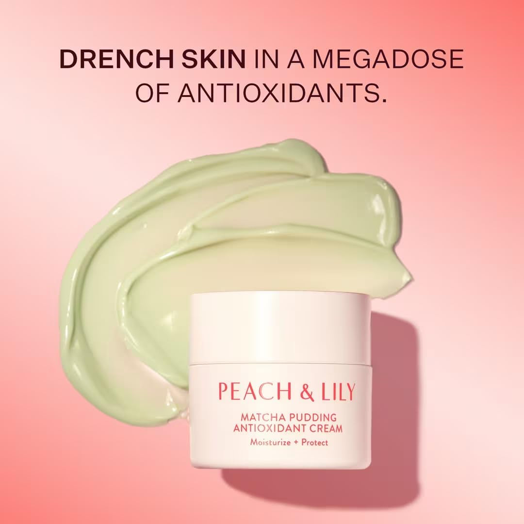 Peach & Lily - Matcha Pudding Antioxidant Cream (1.69 Fl Oz) - Face Moisturizer Cream - Protect & Hydrate Skin - Green Tea, Vitamin B3, Niacinamide - Self Care - Vegan, Cruelty Free - Korean Skincare