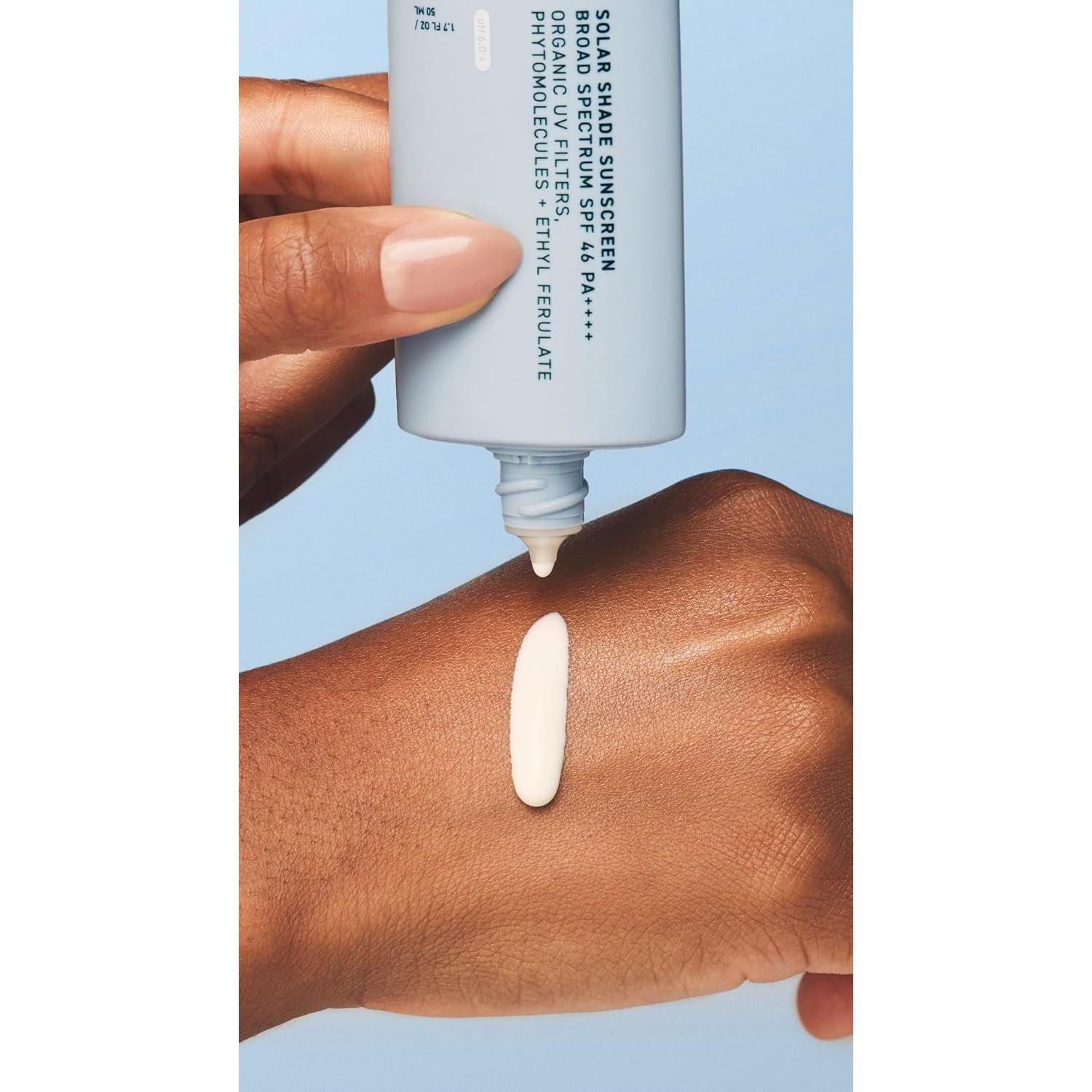 Skin Solar Shade - Moisturizing Face Sunscreen SPF 46 PA++++ Broad Spectrum UV Protection. Hydrating Sunblock for Dry Skin. Lightweight Travel Size Sun Protection, 1.7Oz