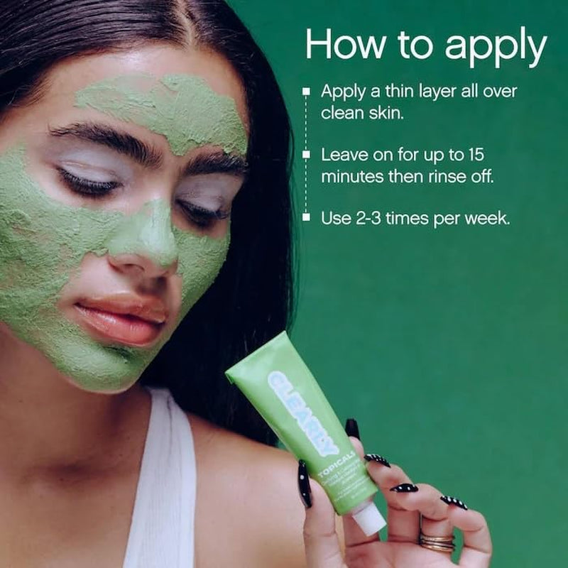 Topicals Clearly Breakout, Clarifying + Calming Mask for Acne-Prone Skin | Reduces Breakouts & Redness | Clinical-Strength, Dual-Acid Formula with Hypochlorous Acid | Vegan, Cruelty-Free (2 Oz)