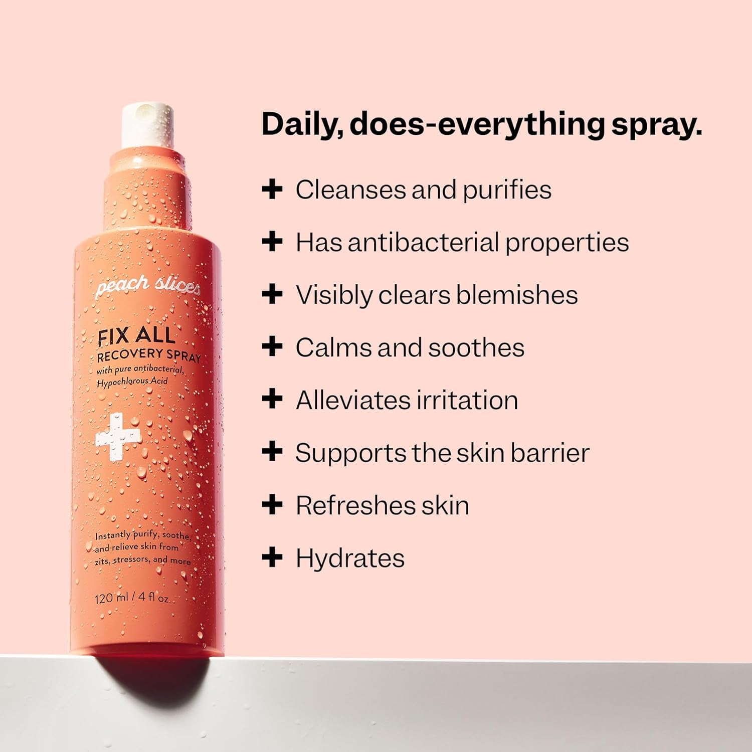 Peach Slices Fix All Recovery Spray – 118ml | Hypochlorous Acid | Purify, Soothe & Relieve Redness, Blemishes & Skin Stressors