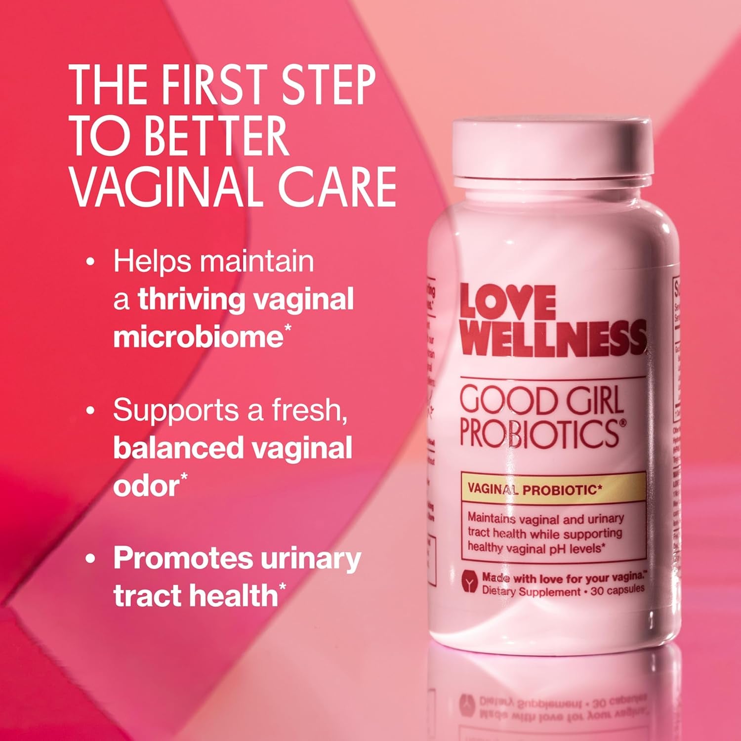 Love Wellness Good Girl Probiotics – 9-Strain Women's Probiotic for pH Balance, UTI, Yeast & Immune Support | 30-Day Supply