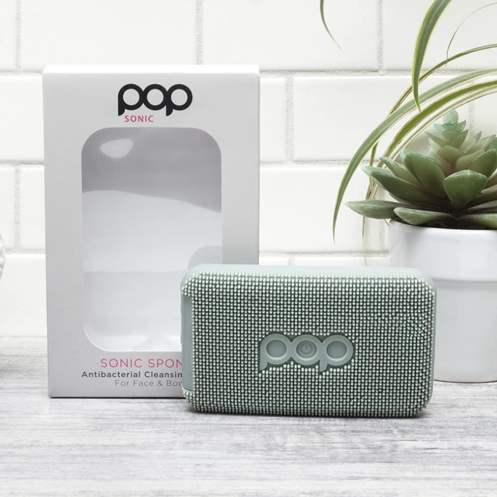 Pop Sonic Sponge | The Ultimate Face & Body Cleanser – Grey | 2-in-1 Waterproof Silicone Exfoliator
