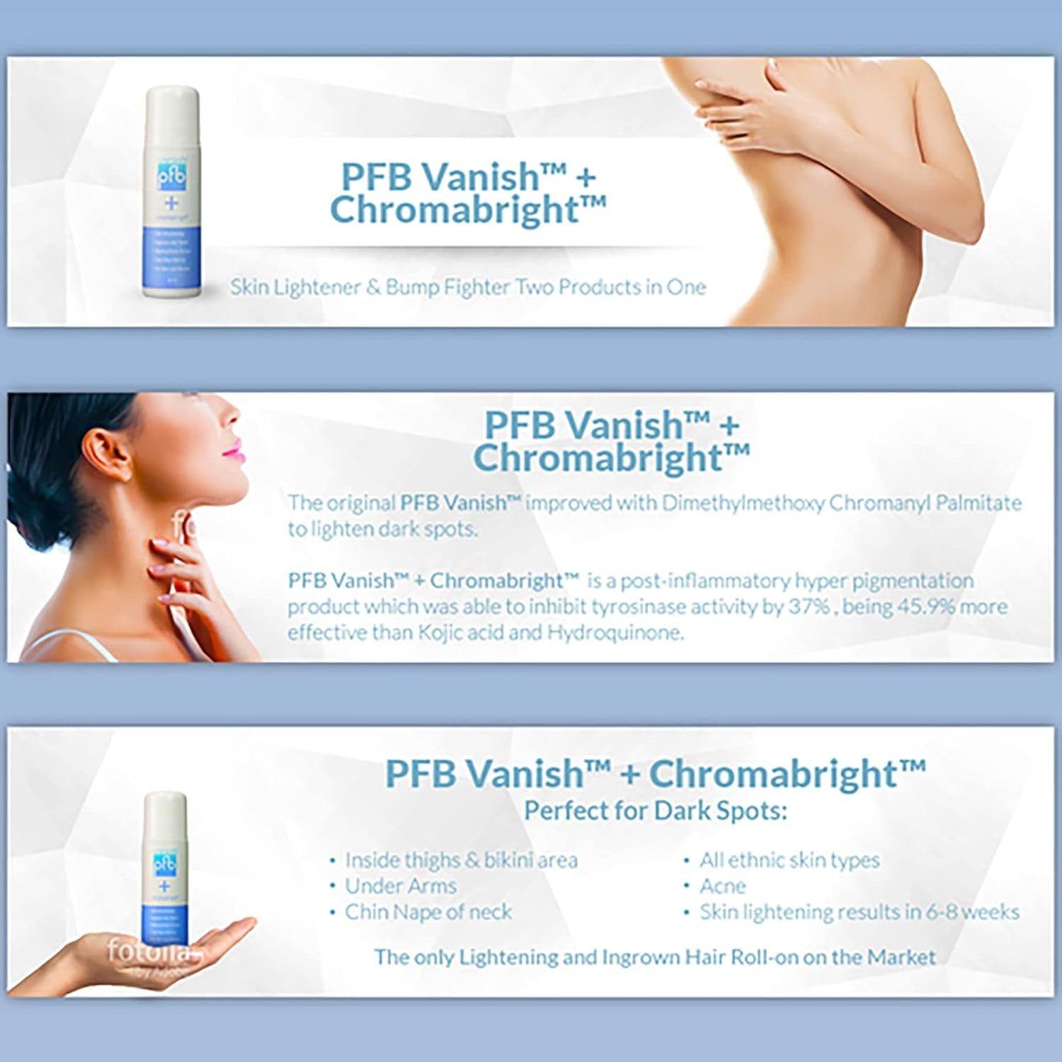 PFB Vanish + Chromabright – 93g | Ingrown Hair & Skin Brightening Roll-On