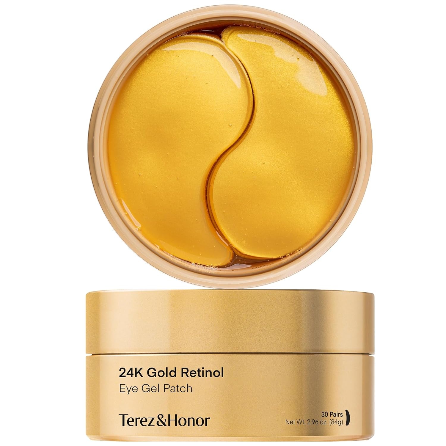 TEREZ & HONOR 24K Gold Retinol Eye Patches – Collagen Peptides for Wrinkles, Dark Circles & Firming | Korean Skincare | 60 Pairs