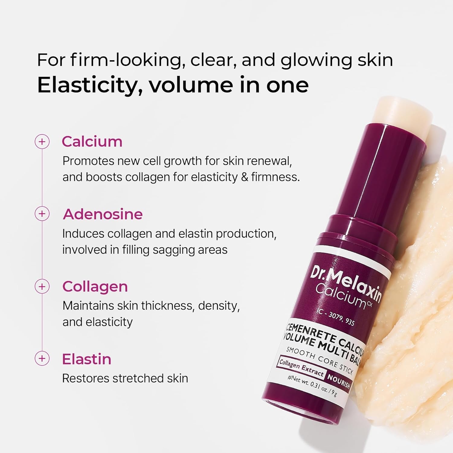 Cemenrete Calcium Multi Balm 9G Korean Skin Care All in One Calcium Volume Stick Collagen Wrinkles Face Eye Treatment Balm