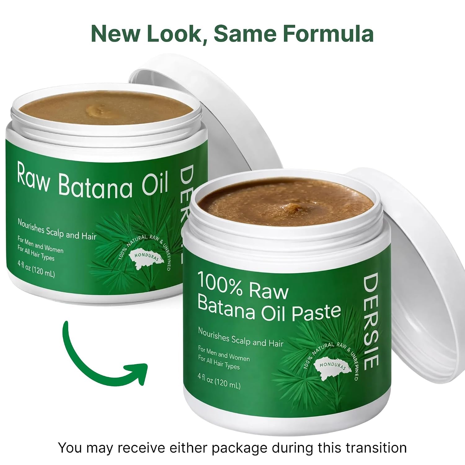 Dersie 100% Raw Batana Oil: Unrefined Raw Batana Oil Paste Sourced from Honduras (4 Oz)