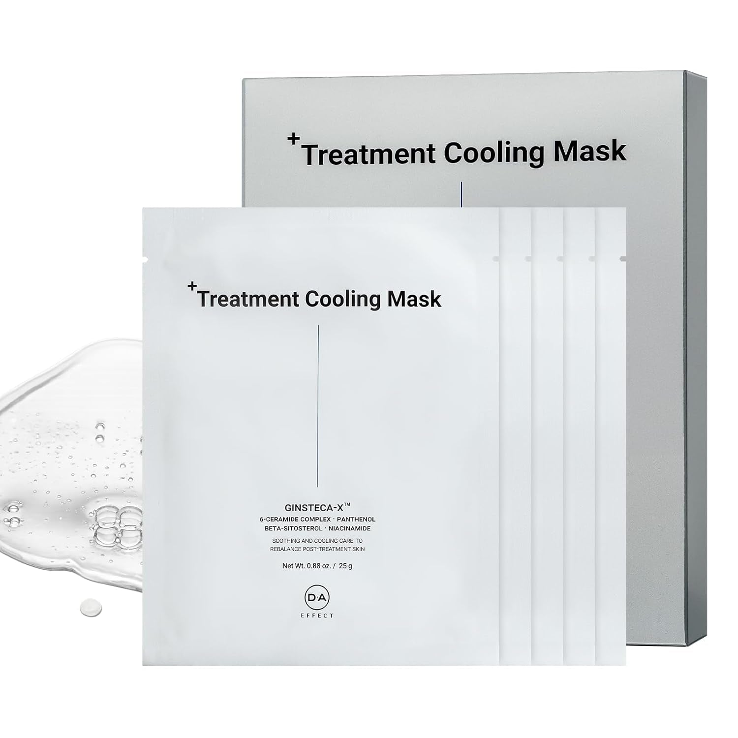 DA EFFECT Cooling Treatment Sheet Mask – Skin Protection & Barrier Repair Care for Stressed, Irritated Skin | Post-Treatment Care | Calming, Hydrating Face Mask | 25G X 5 Sheets