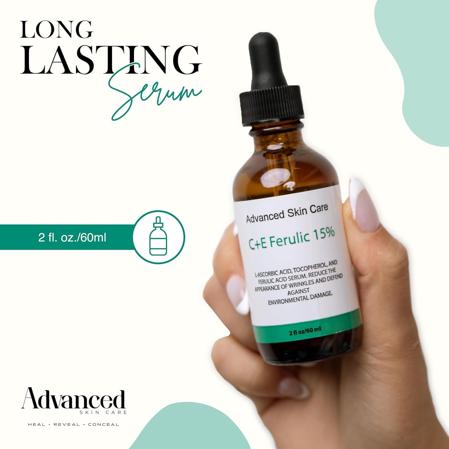 Advanced Skin Care C+ E Ferulic 15% Serum – 60ml | Brightens, Firms & Fights Signs of Aging