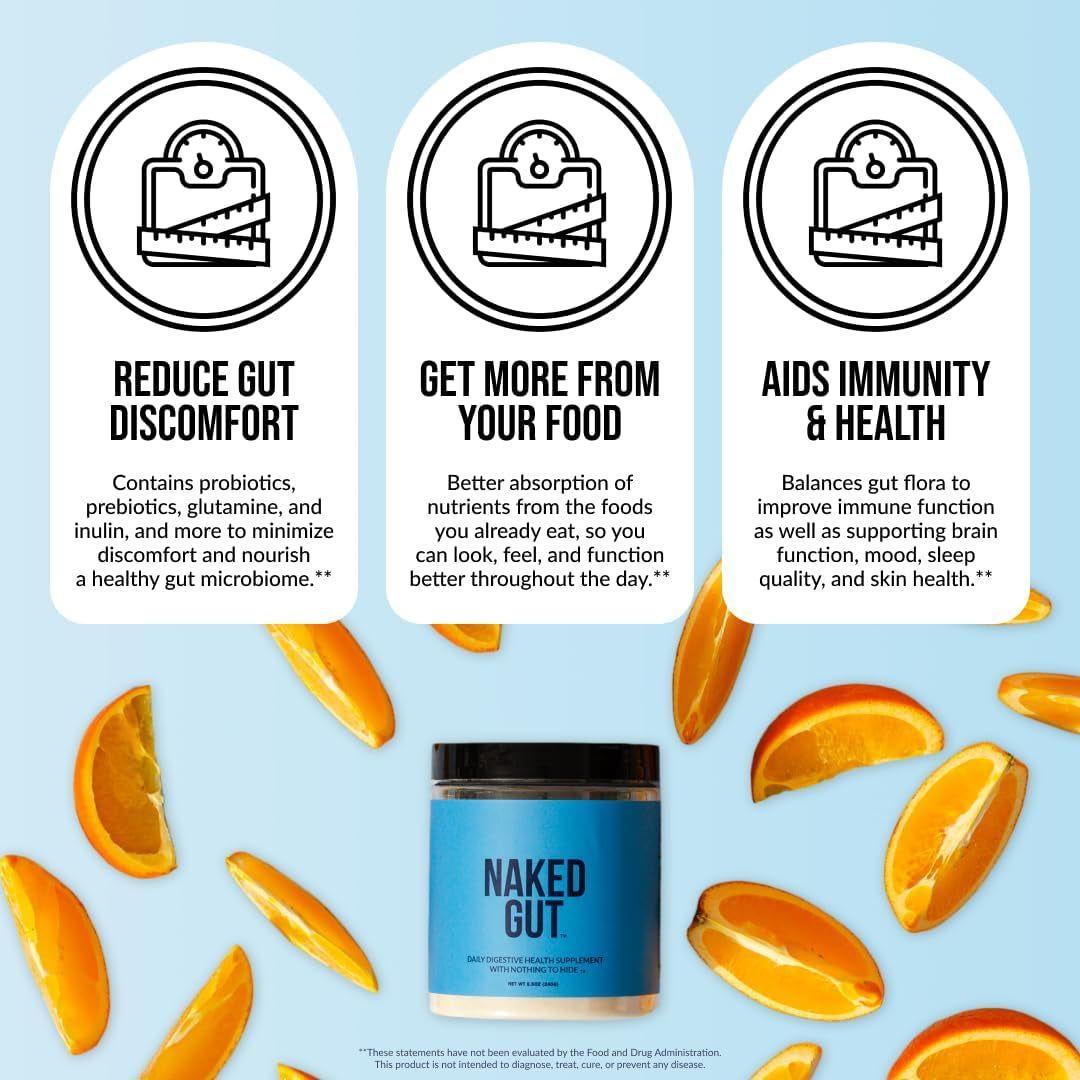 Naked Nutrition Naked Gut – 240g | Prebiotic & Probiotic Blend for Gut Health, Digestion & Immunity