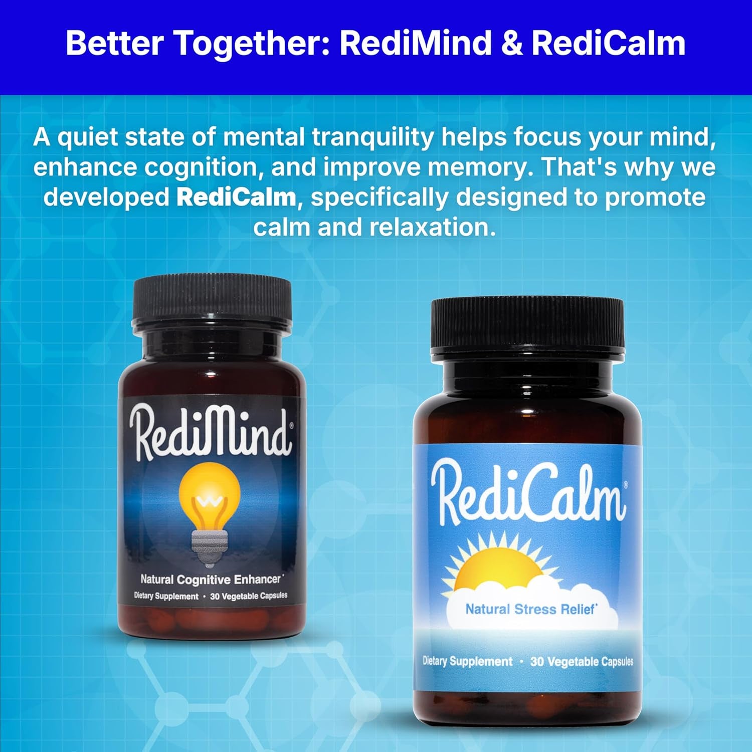 Redimind - Natural Cognitive Enhancement Supplement Capsule - Non-Gmo, Vegan, Gluten-Free